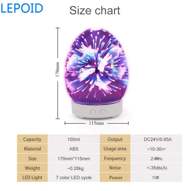 LEPOID 3D ароматерапия масляный диффузор ультразвуковой увлажнитель