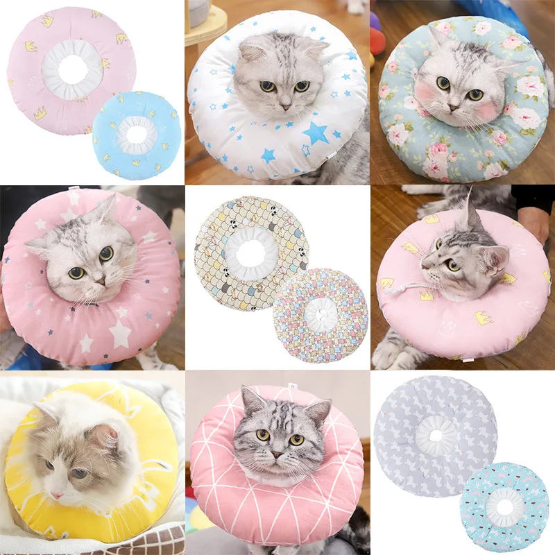 Pet Элизабет круг воротник хлопок собаки защитный царапин вырезом рубашка с