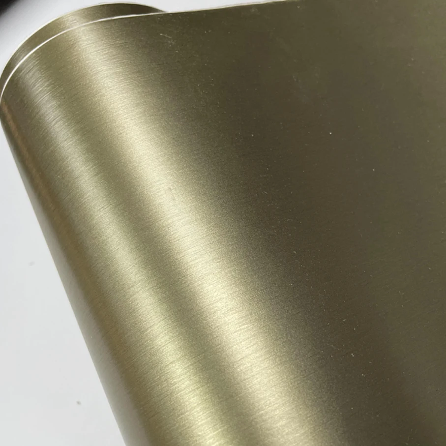 50cmx300cm champagne gold Aluminum Metallic Brushed Vinyl Car Wrap Film Adhesive Vehicle Motorcycle Metal Sticker - купить по