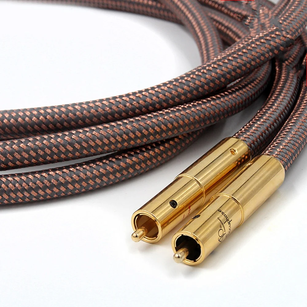Hifi high-end Accuphase 40th Anniversary Edition OCC pure copper RCA Interconnect Audio Cable Gold plated CD amplifier amp - купить по