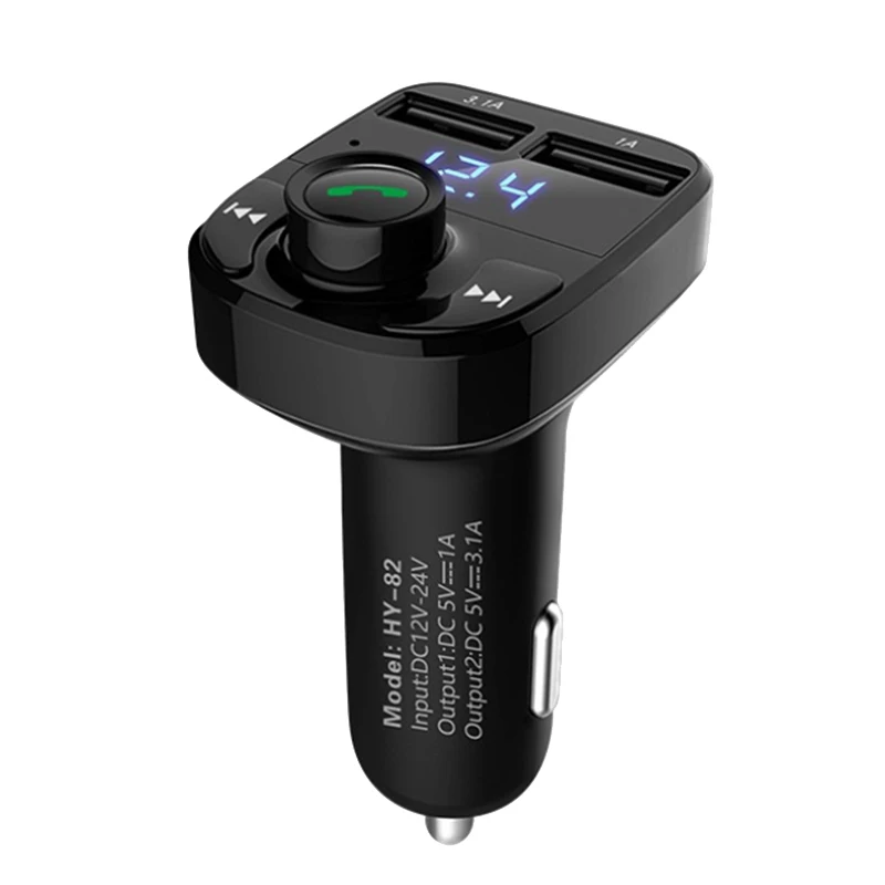 

NEW-Bluetooth FM Transmitter for Car, Audio Adapter and Receiver, Hands-Free Calling, Dual USB Ports and Support U Disk