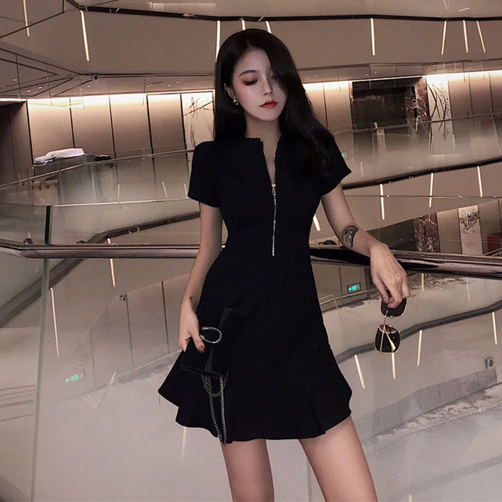 

Short Sleeve Above Knee Patchwork Summer Women's Dress