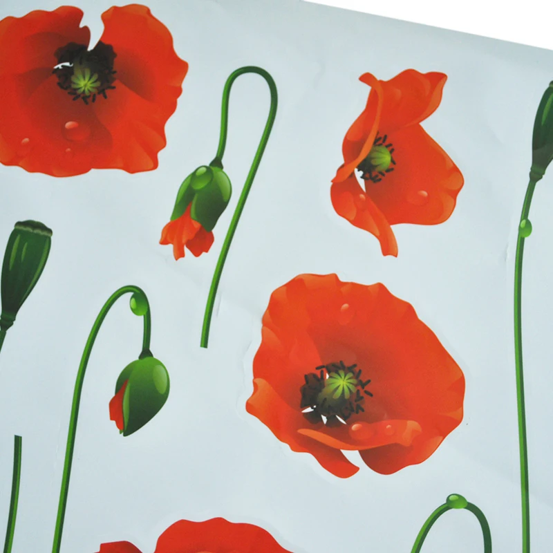 Элегантная женская Наклейка на стену в виде кукурузного мака ПВХ