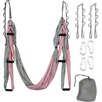 mix color anti gravity aerial yoga hammock set with extension belt and carry bag flying swing home gym hanging belt