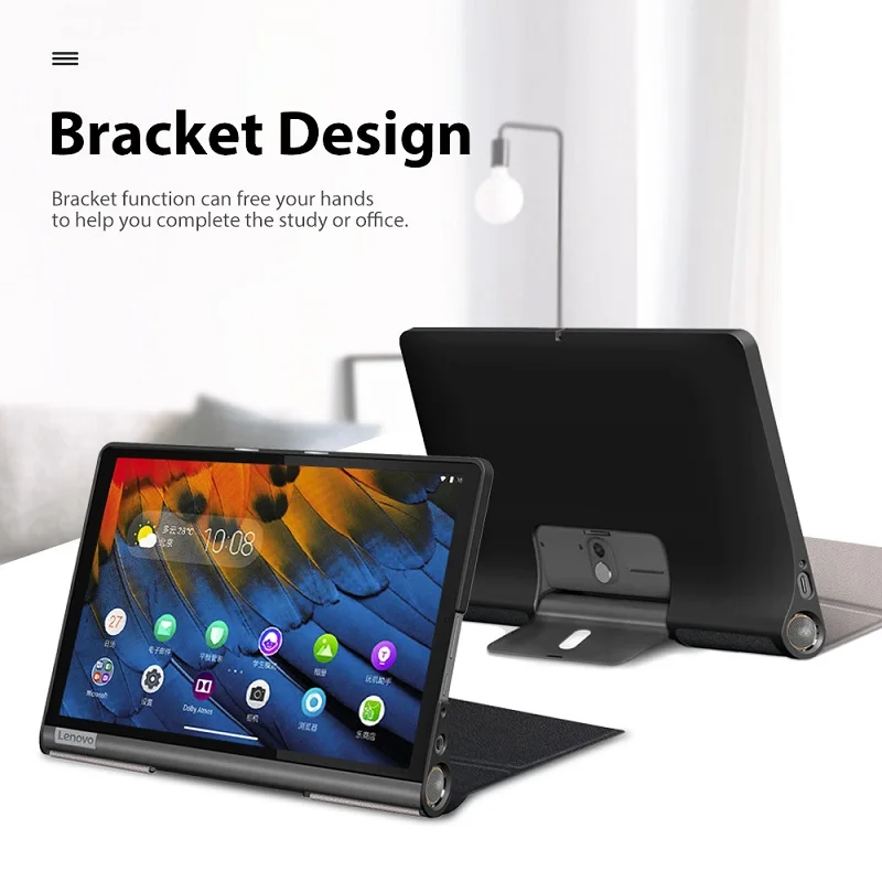 Cover Case for Lenovo Yoga Tab5 YT-X705F 10.1 Inch PU Leather Protectctive Cover Shell Tablet Funda Capa free stylus+film
