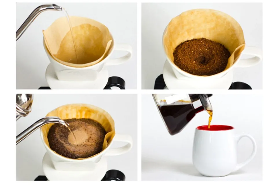 40 шт. деревянный оригинальный ручной капельный бумажный фильтр для кофе