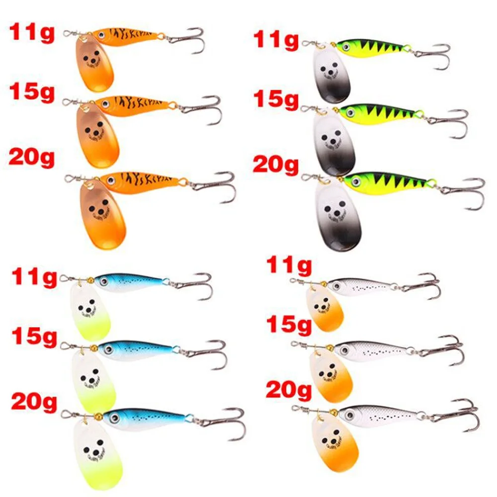 1PCS  Rotating Metal Spinner Fishing Lure Hard Bait 11-20g Artificial Bait Wobblers Fishing Carp Bass Pike Fishing Tackle