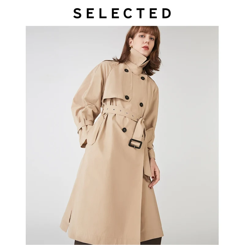 Женский двубортный плащ на шнуровке SELECTED S | 419321507 Женская одежда