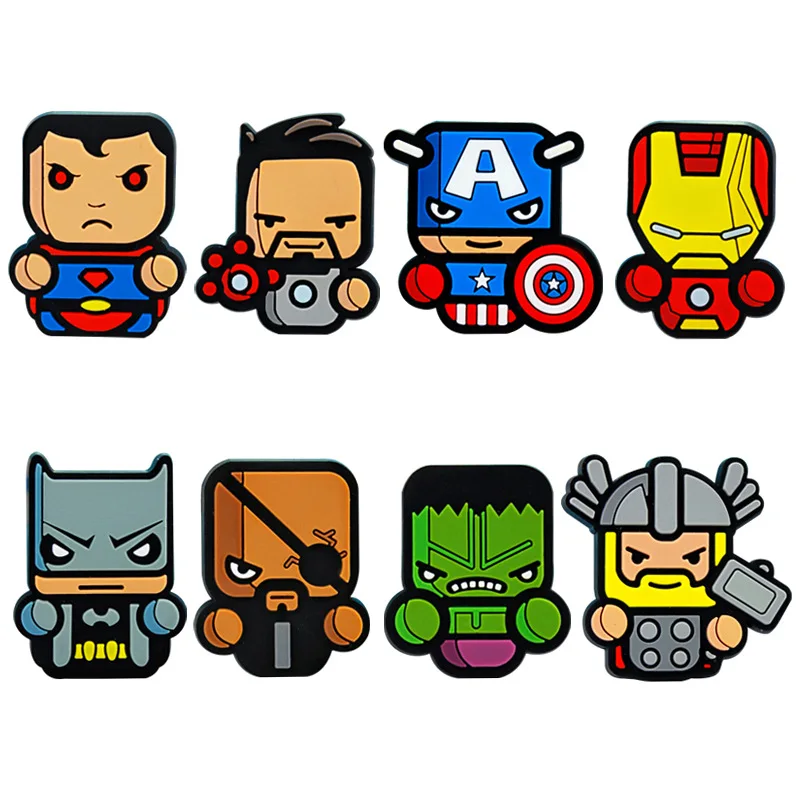 The Avengers Disney Kawaii Marvel Sports Shoelace Buckle  Action Figure Toys Accessories Iron Man Captain America Spiderman