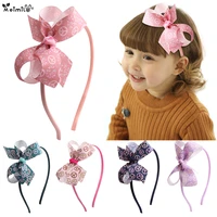 new printed bow headband princess bowknot hair bands headdress child fine side headbands hair acessories gift