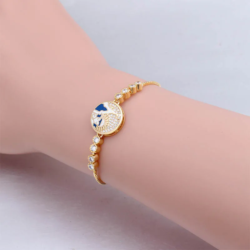 Браслет с цирконием для женщин регулируемый браслет эмалированием в подарок на