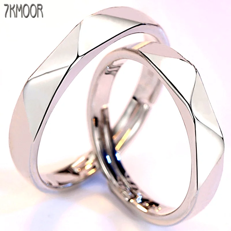 

7KMOOR Ring Lover's Sweet Romantic Couple Gift Exquisite 925 Sterling Silver Female Resizable Opening Rings