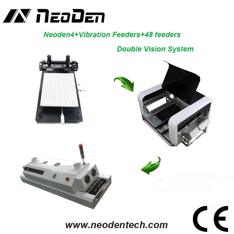 SMT производственная линия Neoden4 с рельсами + Трафаретный принтер PM3040 оплавительная