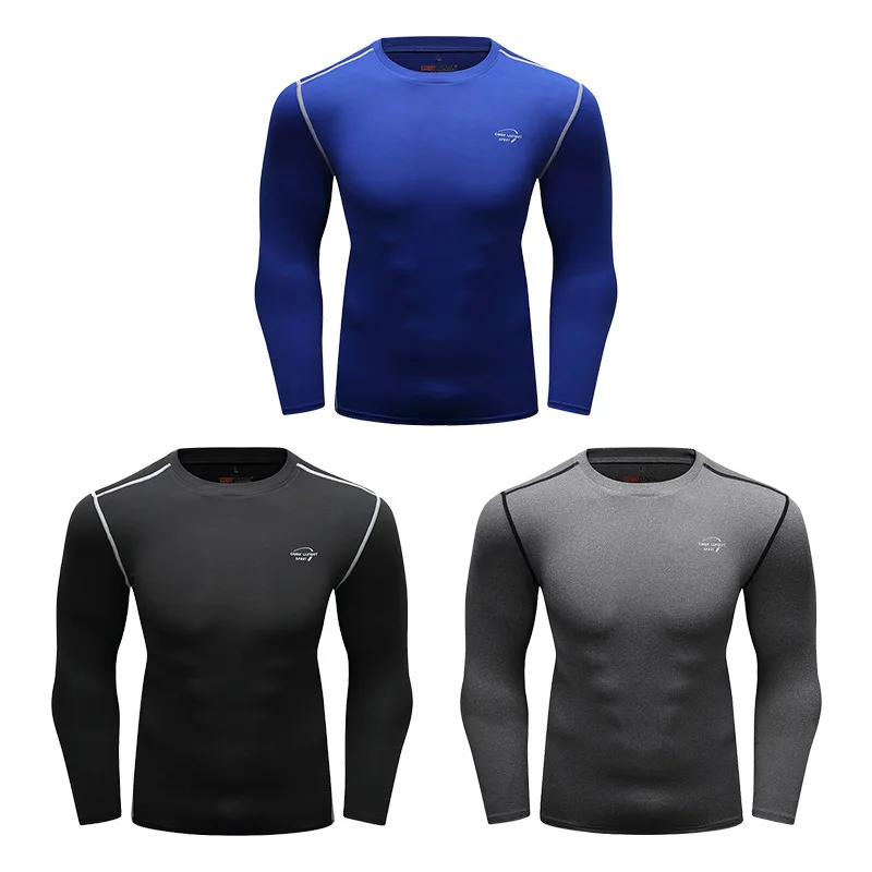 Men Compression Running T Shirt Fitness Tight Long Sleeve Sport Shirts Training Jogging Sweatshirt Gym Workout Quick Dry Fit Tee