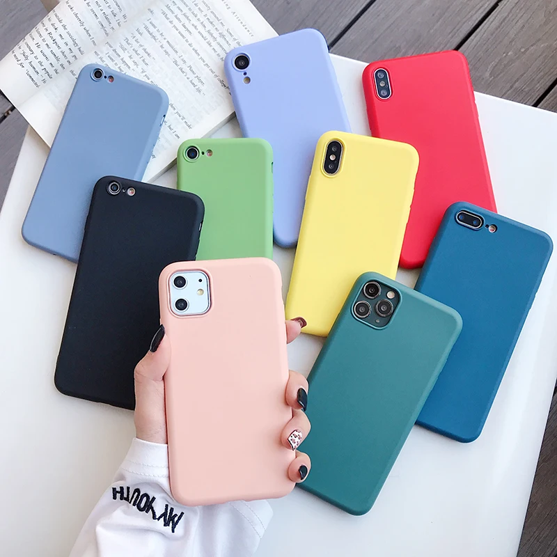 Роскошный ТПУ цветной чехол для телефона для iPhone 11 Pro 8 Plus 7 6 6S X XS Max XR противоударный матовый Мягкий силиконовый чехол-накладка