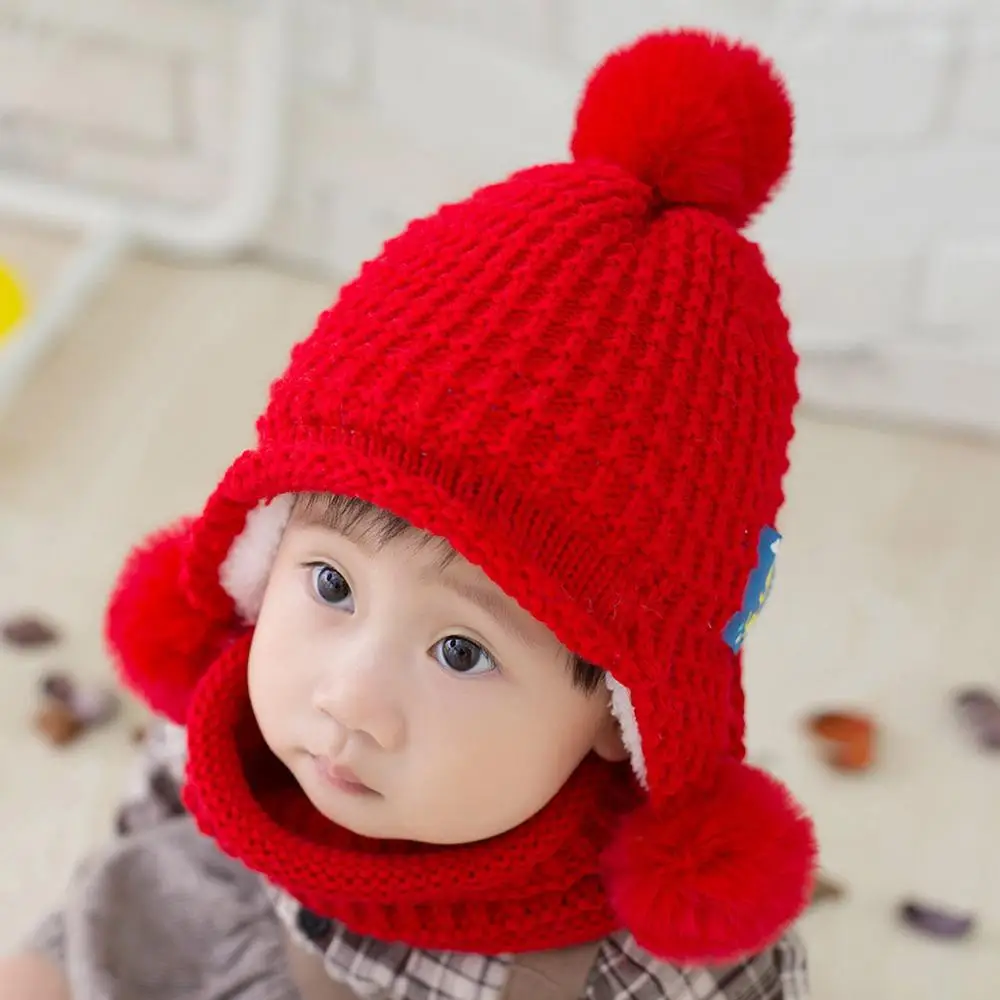 

Hat Baby New Hot Sale Boy Girl Winter Knit Hat Children Cartoon Cute Cap czapki dla dzieci 0-2Y