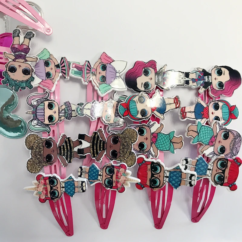 100Pcs Newborn Headband Kids Hair Accessories Headwear Mickey Hairpins Cartoon Mermaid Horse Rainbow Clip for Girl | Детская одежда и