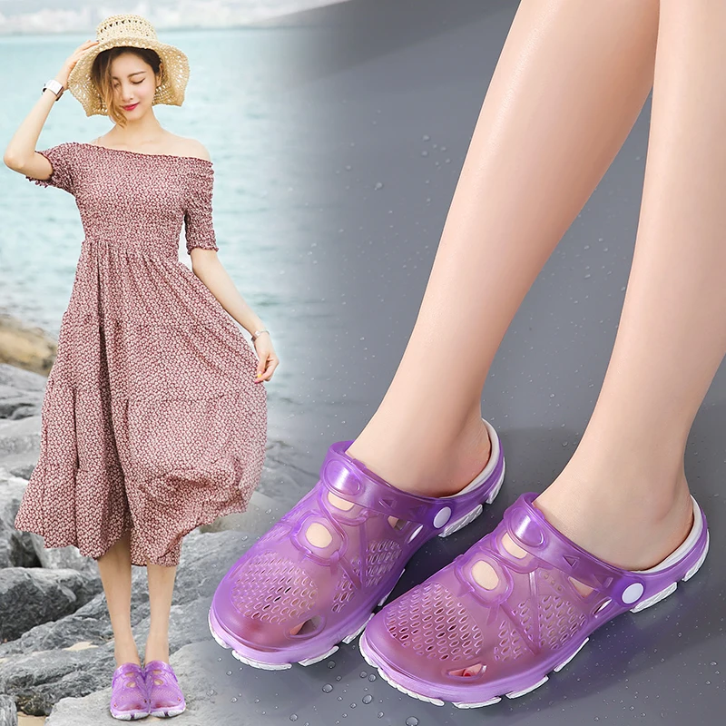 Женские летние сандалии 2020 Повседневные Легкие пляжные кроссовки с дырками