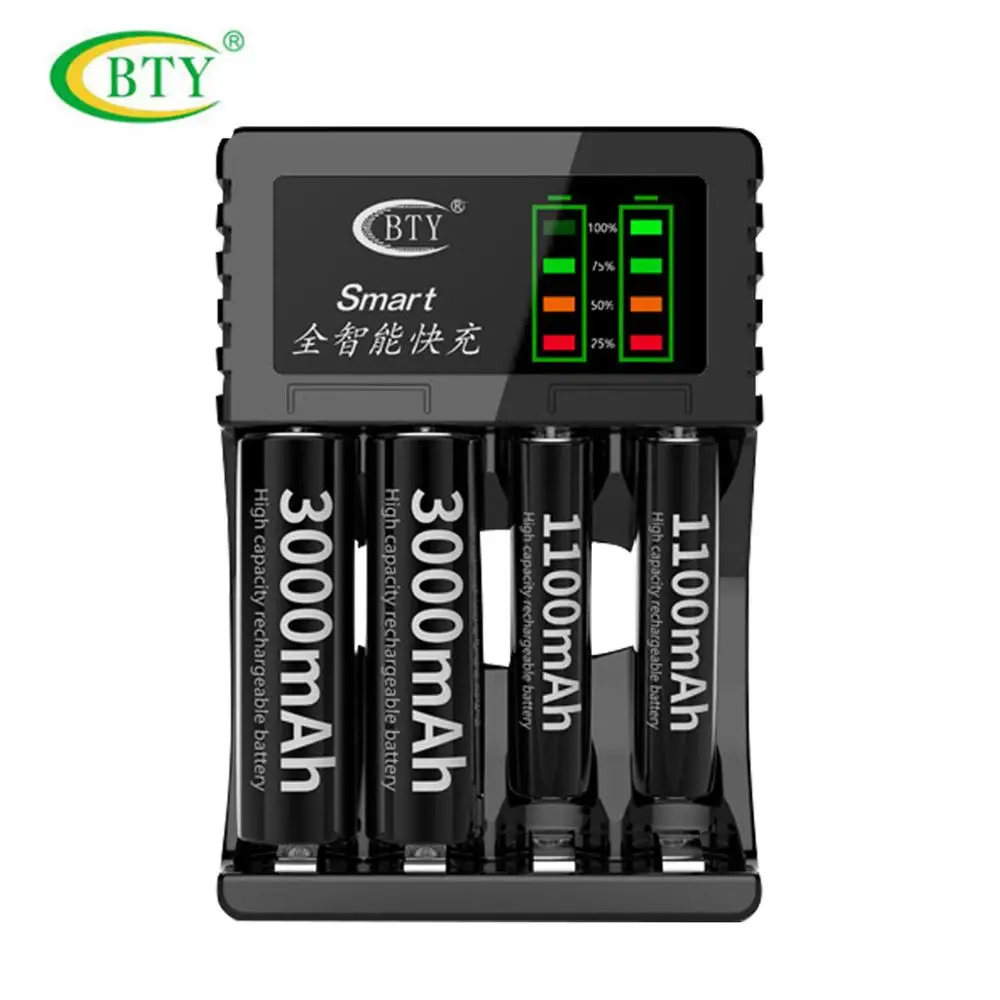 4 шт./партия светодиодный Многофункциональный аккумулятор умное зарядное