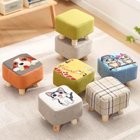 small stool household cloth solid wood shoe meuble creative square sitting room small small chair sofa tea table low furniture