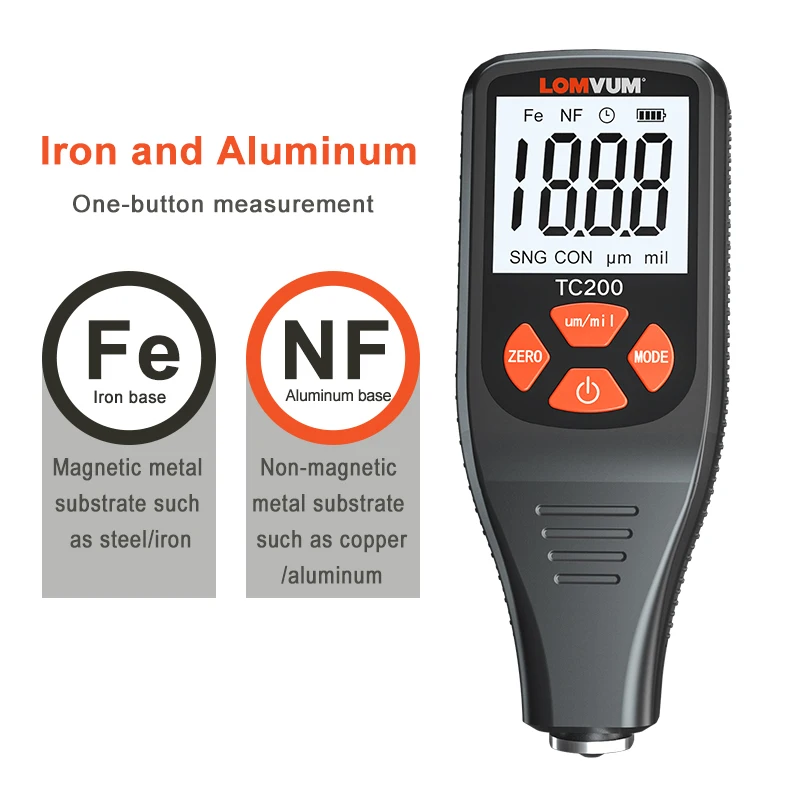 LOMVUM автомобильный толщиномер измеритель толщины покрытия краски из металла с