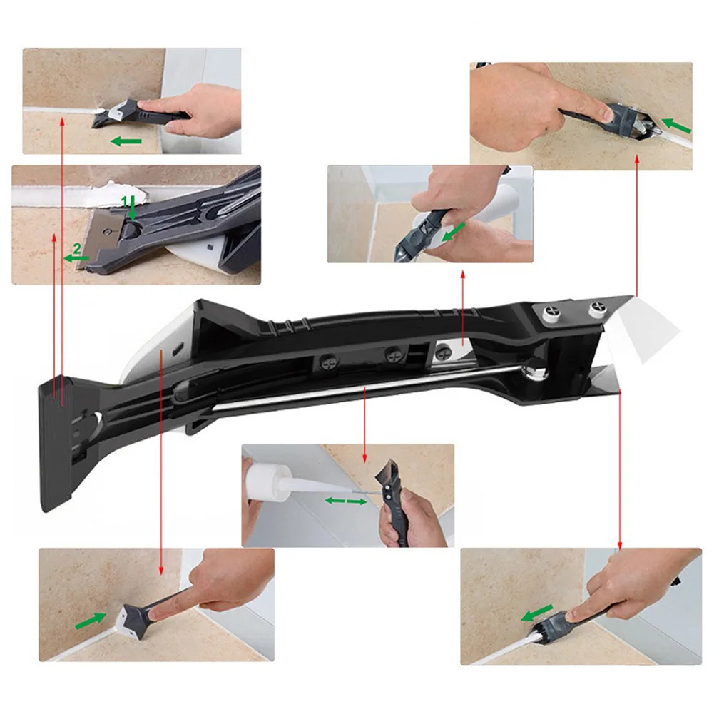 

5 in1 Silicone Remover Sealant Smooth Scraper Caulk Finisher Grout Kit Tools Floor Mould Removal Hand Tools Set Accessories
