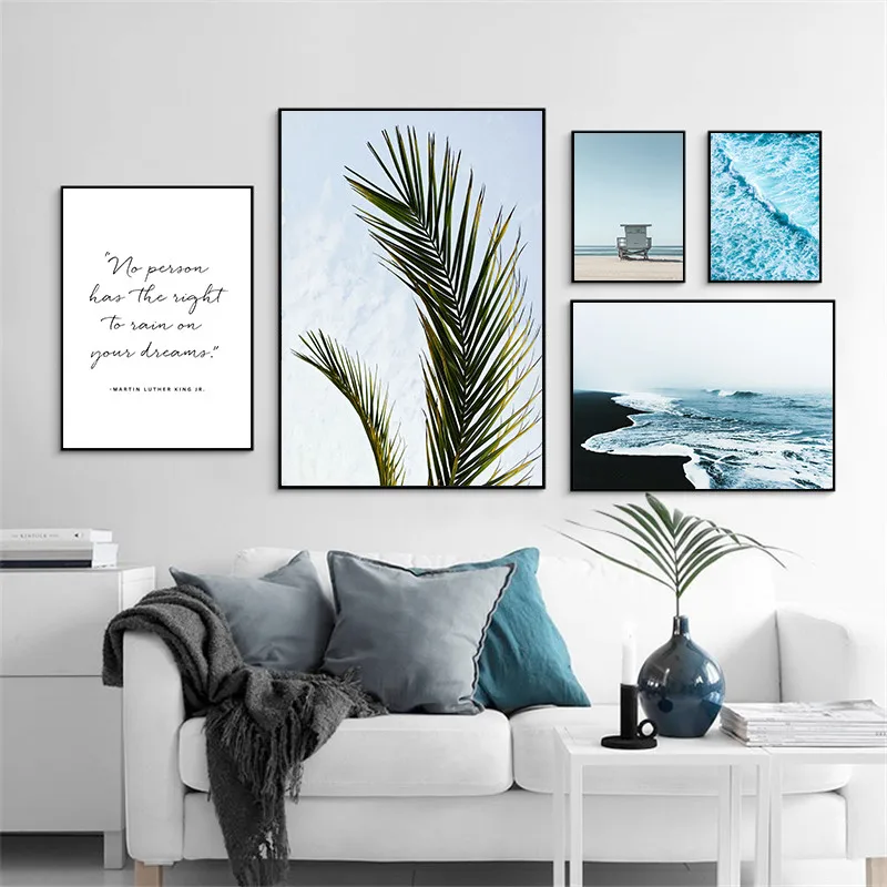 Скандинавский минималистичный морской пейзаж искусство на холсте постер с