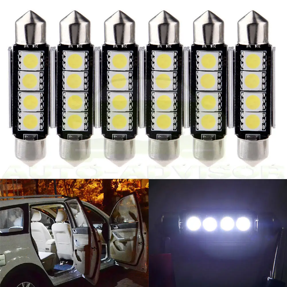 

Car LED Reading Light 5050 4smd 41MM Decoding Twin Lights License Plate Light Small Light Roof Light