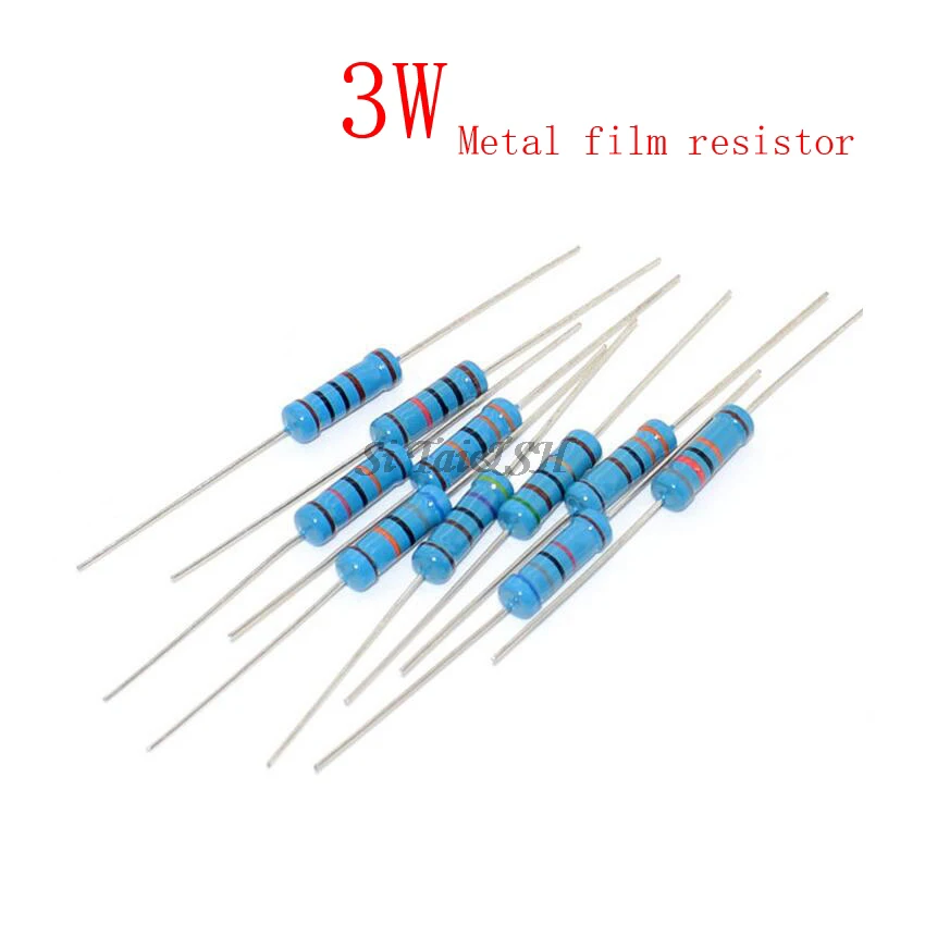 10 шт. металлический пленочный резистор 3 Вт 1% 2 R-2 M 100 120 150 220 270 330 390 470 1K K 4 7 10K 15K 100K 470K