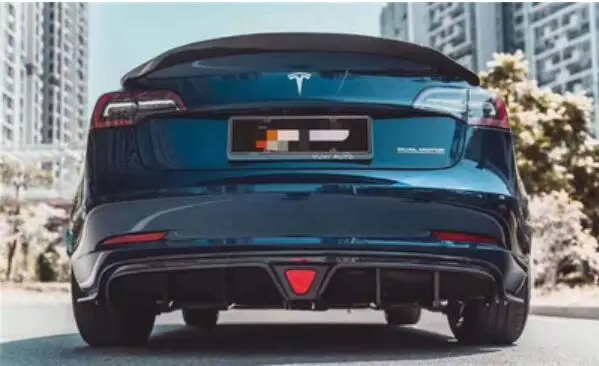 Разветвитель губ для заднего бампера Tesla Model 3 модель из углеродного волокна 2018 2019