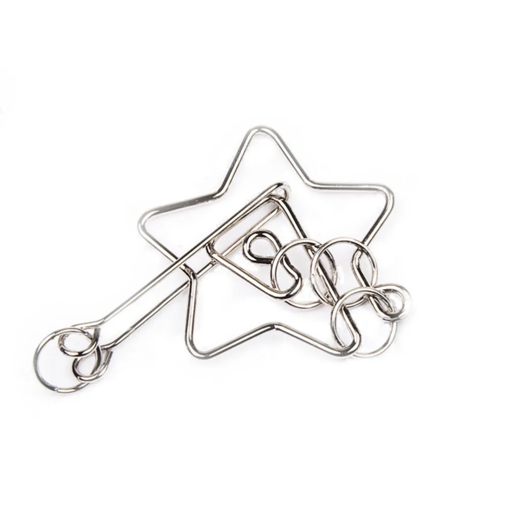 

1Pcs Wire Puzzles Educational Funny Toy Pentacle Metal Ring Puzzle Kids Brain Teaser Metal Toy for Children