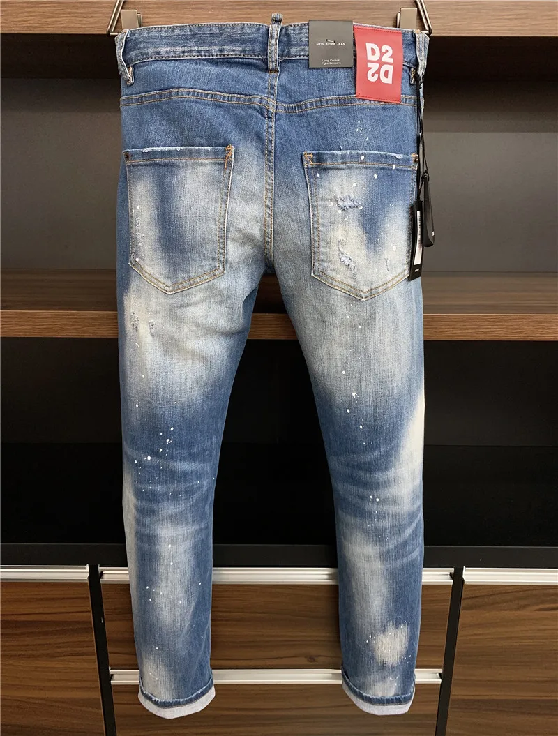 

Dsquared2 Cool Guy Hole Jeans D2 Men Pants DSQ2 Embroidered Trousers 9629