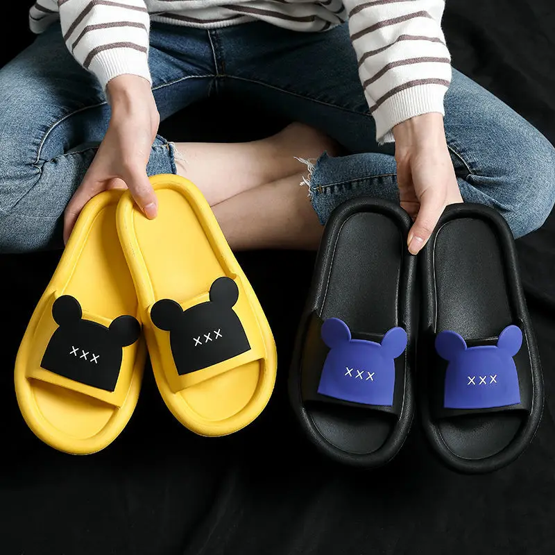 

2021 Cute Open Toe Low Platform Flip Flops Women Beach Ourdoor Summer Slippers Shoes Women Outdoor Flat Beach Slides Sandals