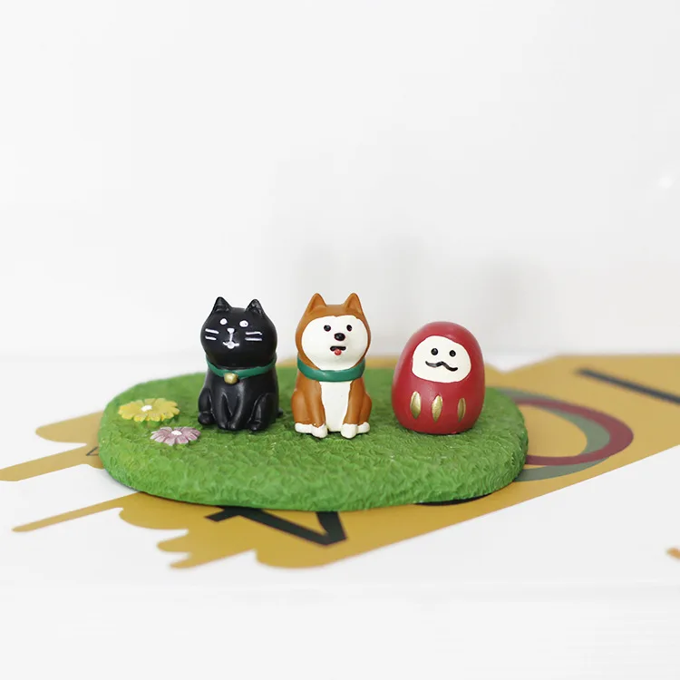 Каваи миниатюрные Животные Собака Кошка фигурка Смола ремесло Сказочный Сад