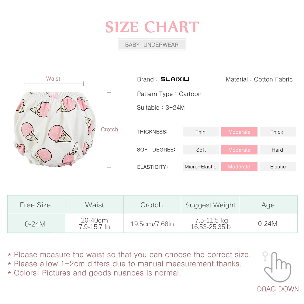 Хлопковые Штаны для новорожденных детское нижнее белье милые трусики девочек