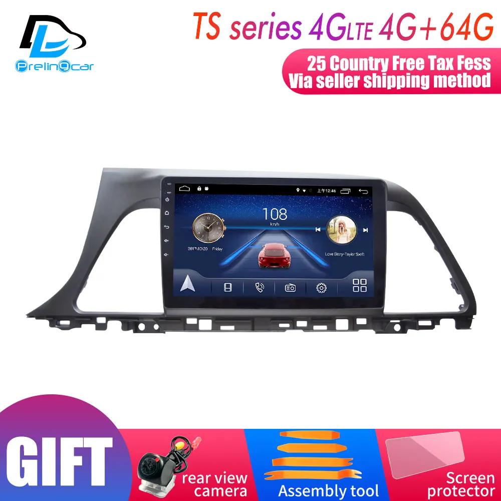 TS player 4G64G 4G Lte Android 9,0 Автомобильная Мультимедийная навигационная система gps dvd-плеер для hyundai sonata 9 gernation ips экран Радио стерео - Цвет: TS player 4G64G