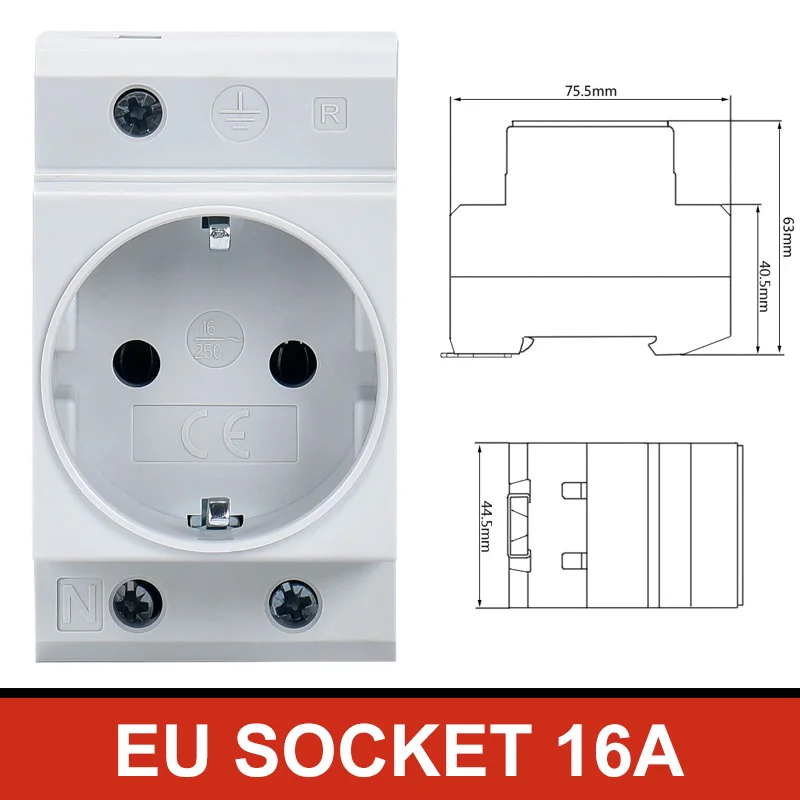 Великобритания США ЕС FR IT Стандартный модульный Din Rail разъем 16A 25A 250V Промышленная