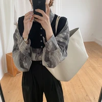 2021 new women spring vintage rendering blouse single breasted full sleeve chiffon shirt loose tops with shawl