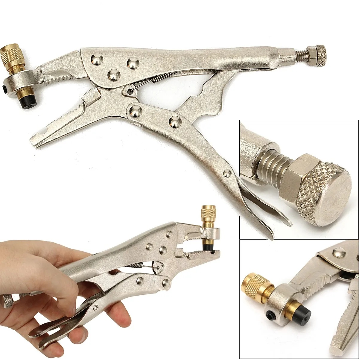 

Drill Pro air conditioning refrigerant recovery refrigeration pipe steel lock pliers hand tool