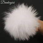 Помпоны из натурального меха енота DANKEYISI, помпоны из меха енота для обуви шляпа и сумка, 5 шт.