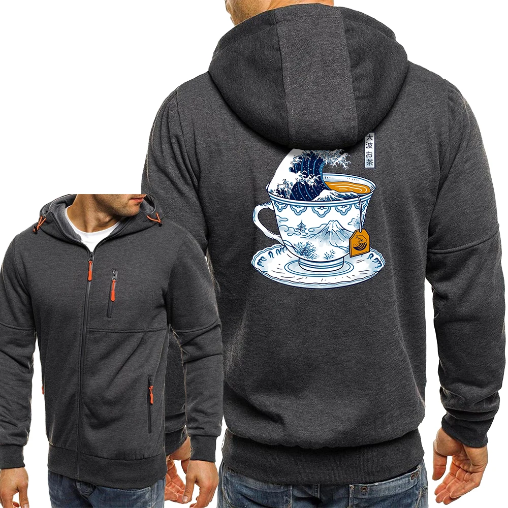 

Japan Tea Cartoon Hoodies Men Anime Manga Graphic Jackets Harajuku Fashion Sweatshirts Zipper Casual Loose Men's Outerwear
