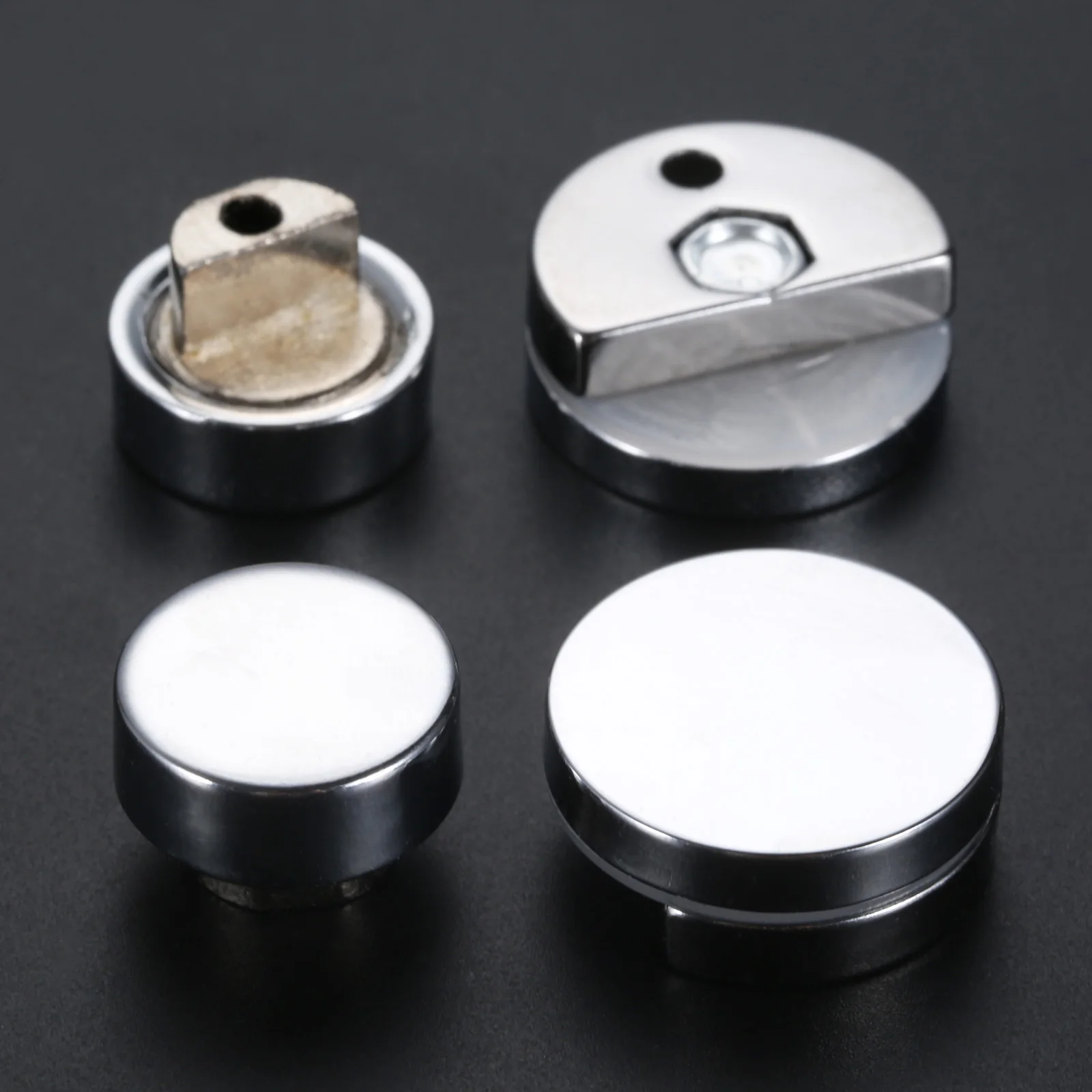 4pcs Mirror Round Clip Alloy 20/27mm Polished Chrome Clamp Decor Bathroom Toilet Fixing Acrylic/Metal/Wood w/silicon Pad w/screw |