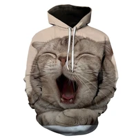 hot selling animal print 3d print hoodie unisex cute cat series hooded sweatshirt european size