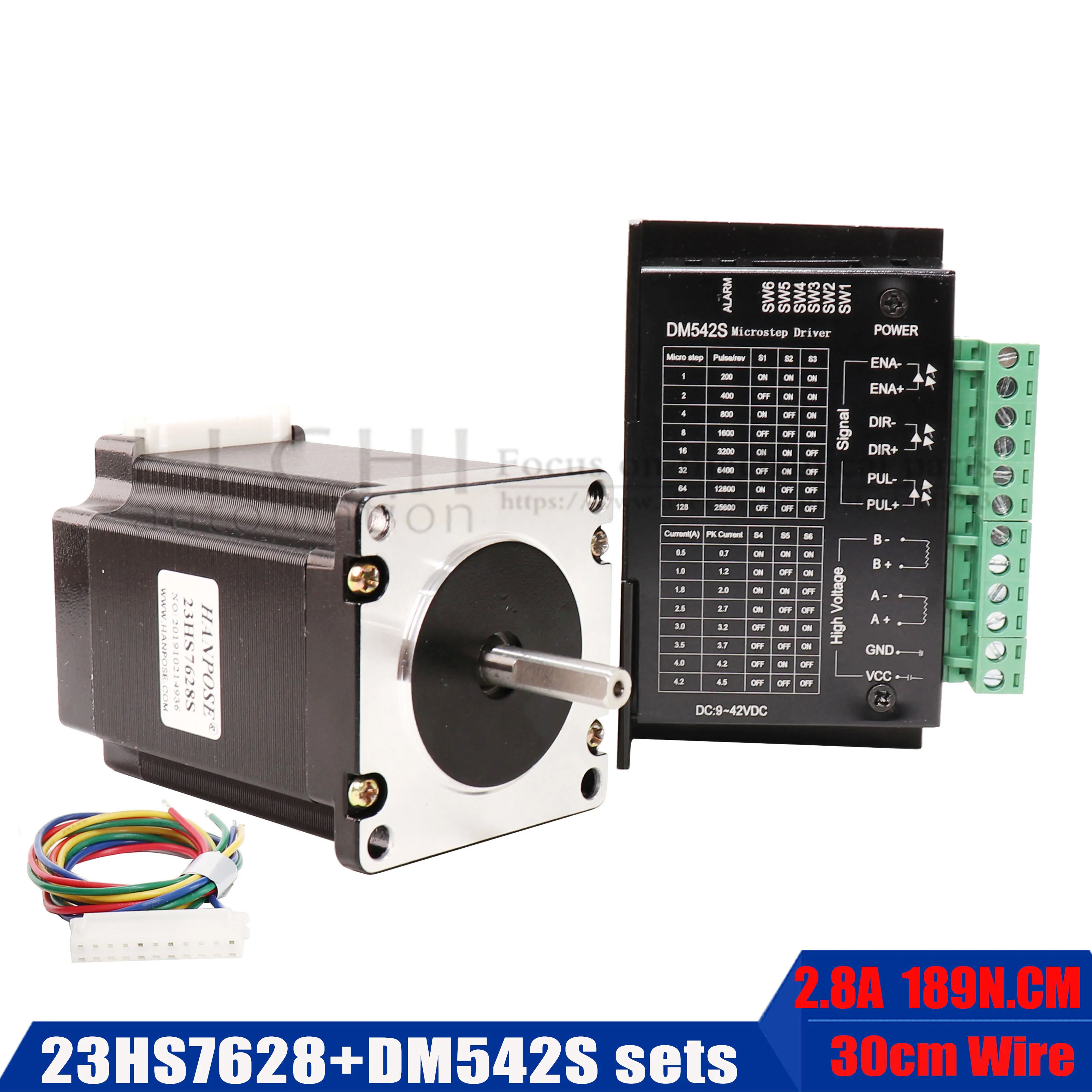 Шаговый двигатель Nema 23 23HS7628 2.8A 189N. См драйвер двигателя DM542S с 57 двигателями