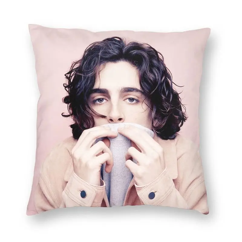 

Soft Funny Timothee Chalamet Throw Pillow Case Home Decorative Custom Cushion Cover 40x40cm Pillowcover for Living Room