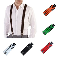 1pc adjustable suspenders for shirts pants clip on braces elastic solid color y back suspend slim men adult unisex suspenders