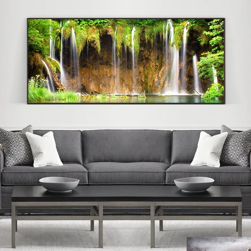 Пейзаж водопад пейзаж плакаты и принты скандинавские картины кухня ресторан