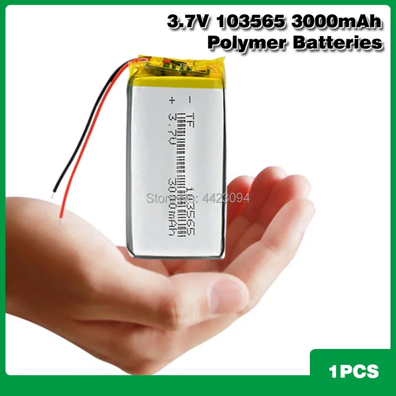 

103565 Rechargeable 3.7V 3000mAh Li-polymer Battery 65x35x10mm Li-ion Polymer Batteries For GPS PSP POS Machine E-book