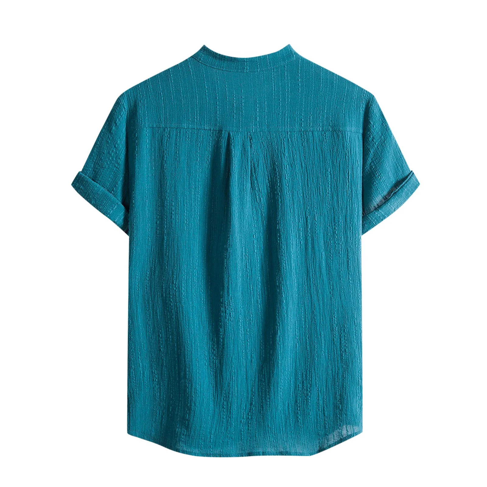 

Fashion Shirt Men's Casual Summer solid Short Sleeve Button Turn-Down Male Shirt Blouse Holiday Fashion Camisa Tops #41