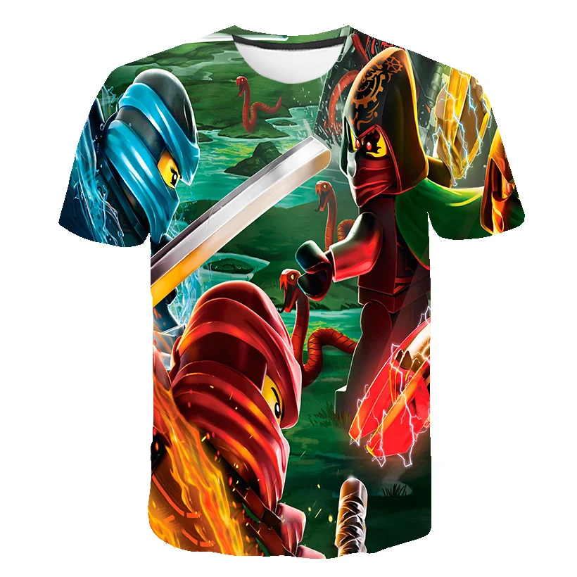 

2021 Summer Anime 3D cartoon tee Baby Boy Clothes Kids lovely Ninja Clothes Ninjago t shirt Children Clothing Boy Girls T shirt
